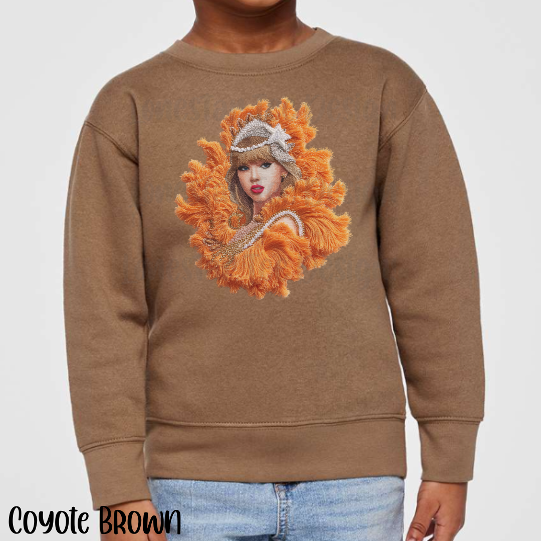 Kids Showgirl T-shirt, FAUX Needle Point Sweatshirt for Toddlers