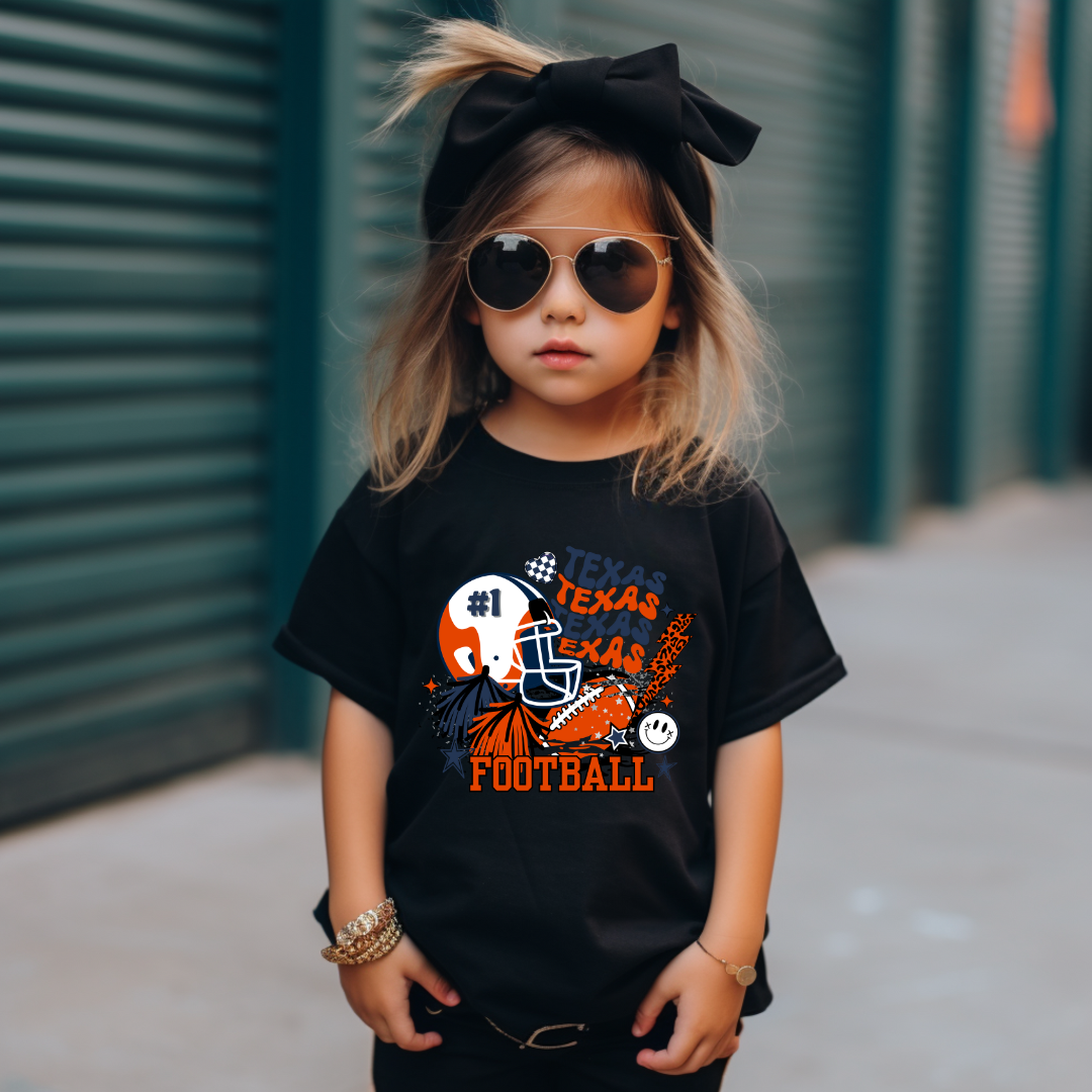 Kids UTSA Orange and Blue Collage T-shirt, Roadrunner Fan Gift, Gameday Tee for Kids, Orange and Blue T-shirt Toddler Tee Football Tee Team Spirit