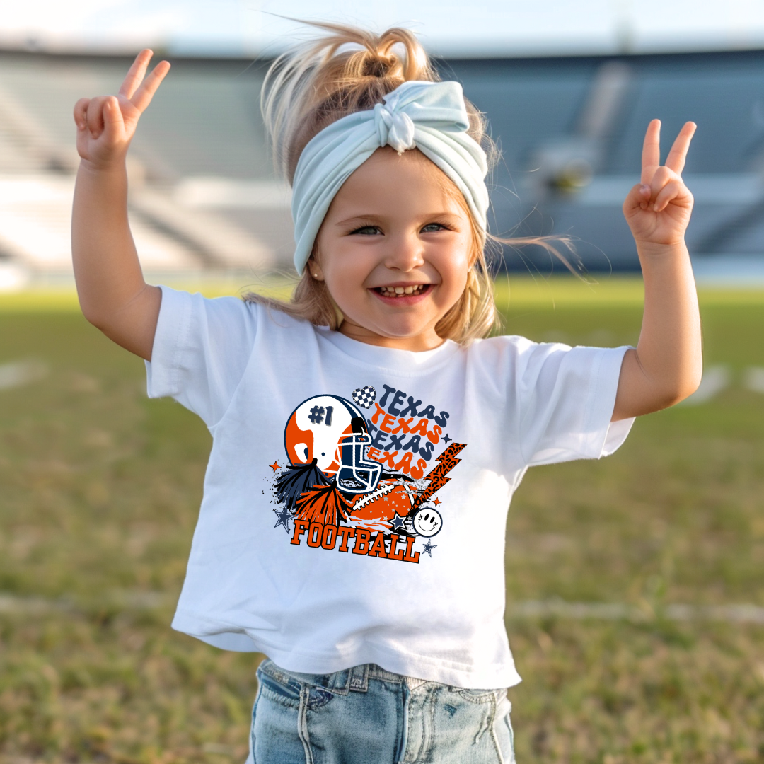Kids UTSA Orange and Blue Collage T-shirt, Roadrunner Fan Gift, Gameday Tee for Kids, Orange and Blue T-shirt Toddler Tee Football Tee Team Spirit