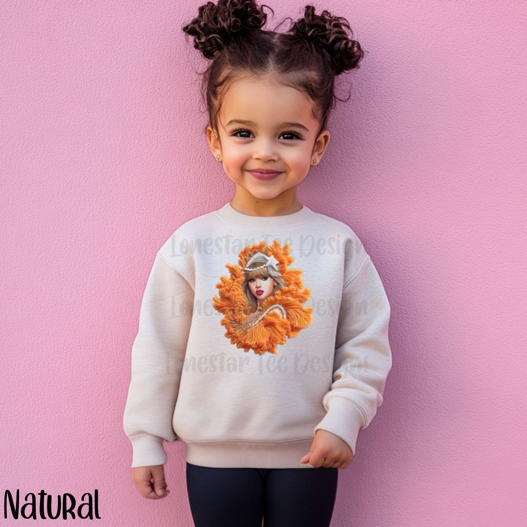 Kids Showgirl T-shirt, FAUX Needle Point Sweatshirt for Toddlers