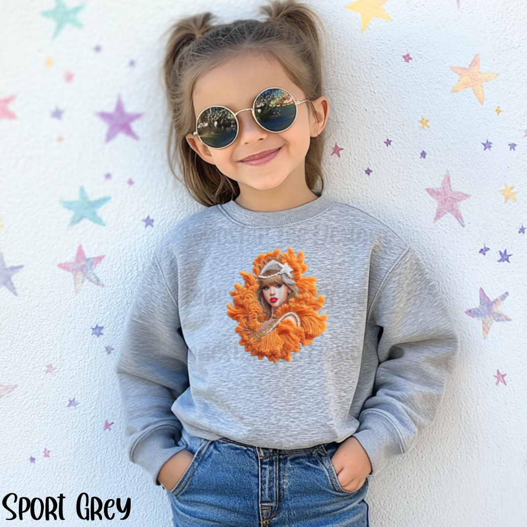 Kids Showgirl T-shirt, FAUX Needle Point Sweatshirt for Toddlers