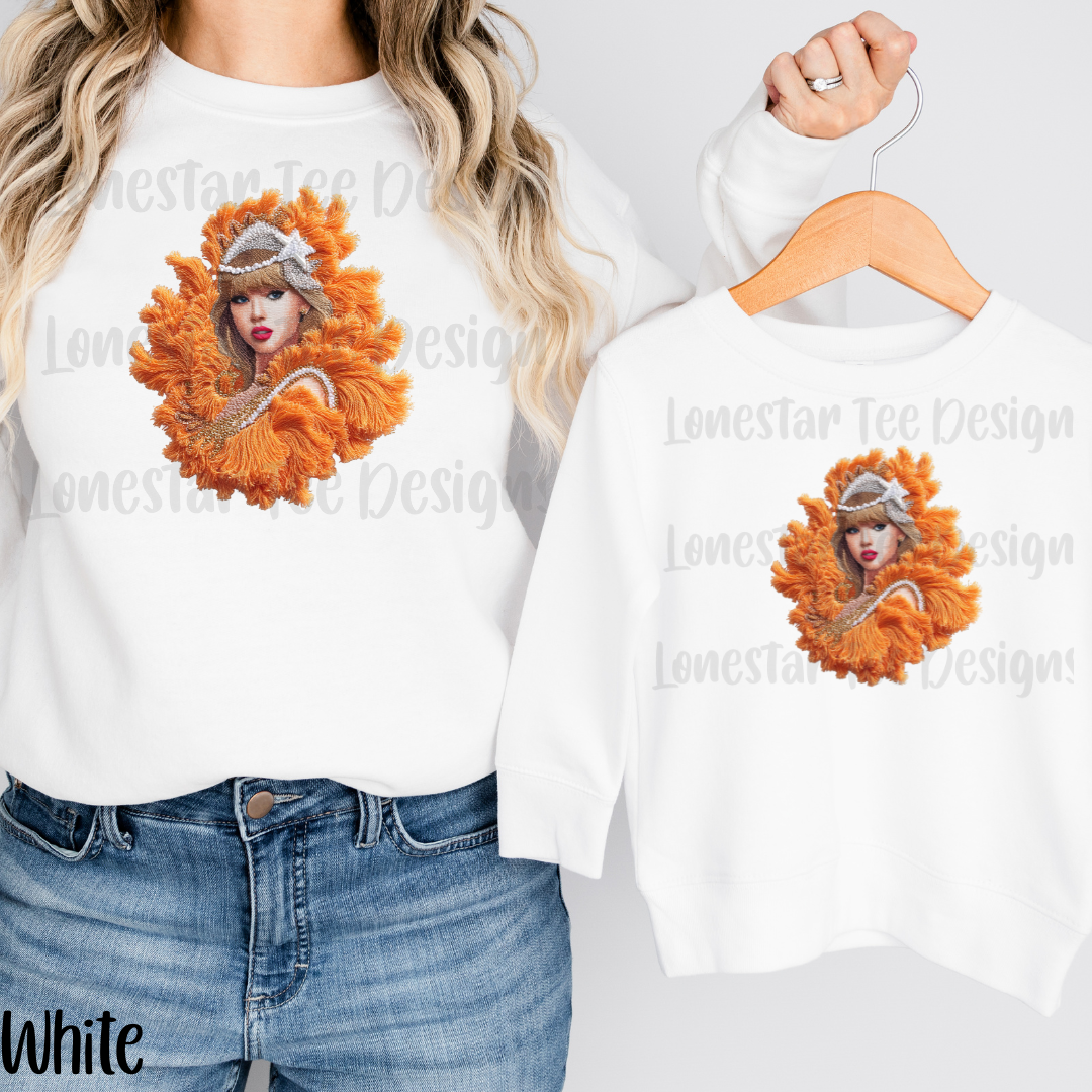 Kids Showgirl T-shirt, FAUX Needle Point Sweatshirt for Toddlers