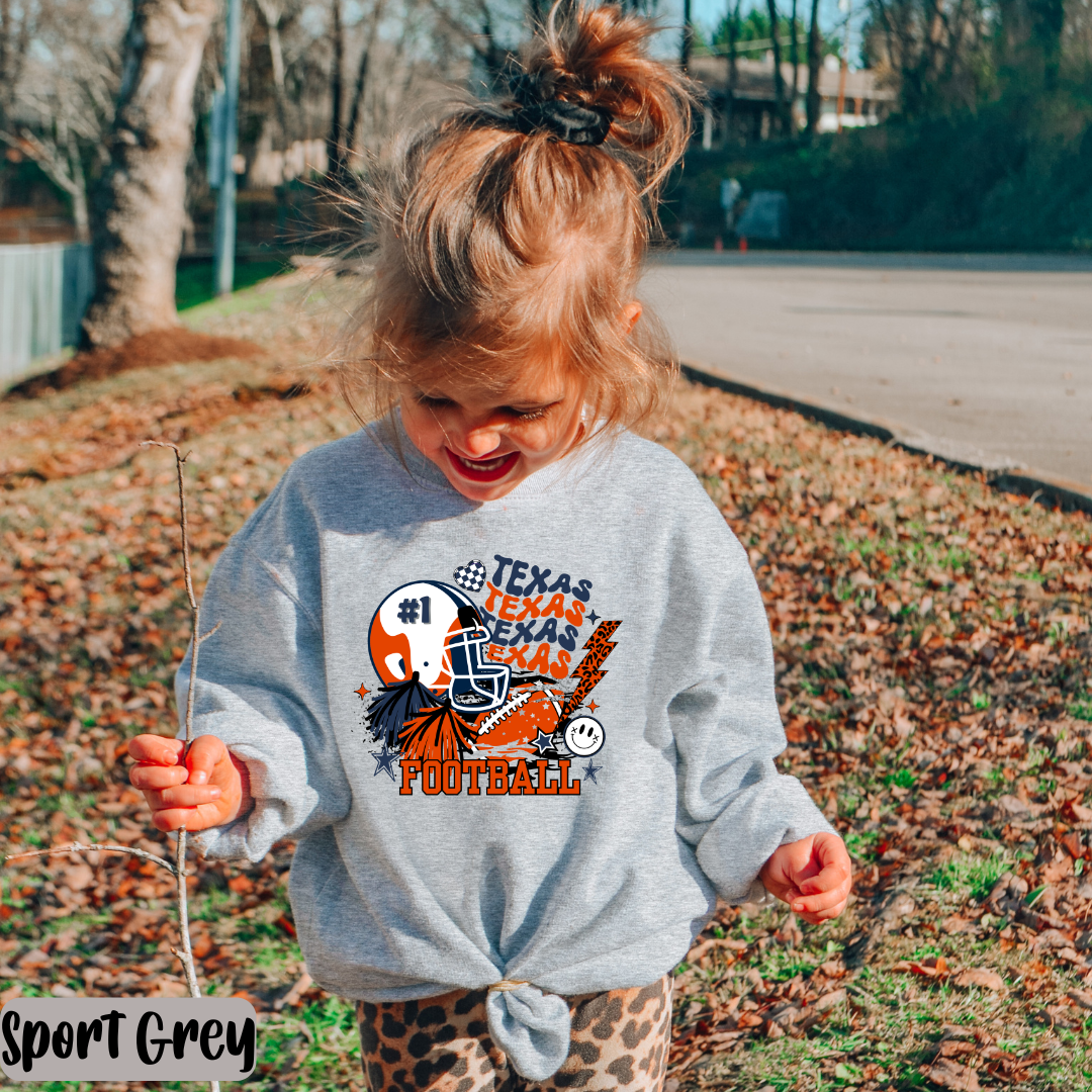 Kids UTSA Orange and Blue Collage T-shirt, Roadrunner Fan Gift, Gameday Tee for Kids, Orange and Blue T-shirt Toddler Tee Football Tee Team Spirit