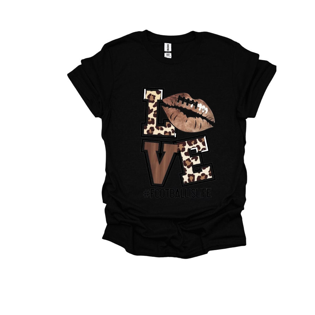 Fall T-shirt Football t shirt Leopard T-shirt Football shirt Leopard and Football Shirts