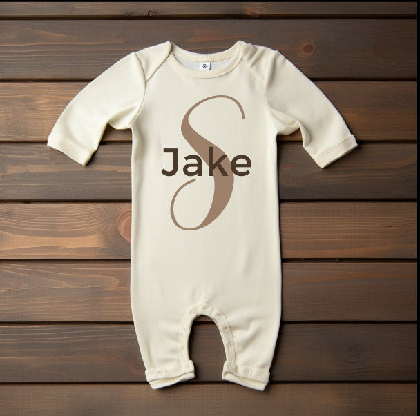Personalized Name Soft Baby Long Sleeve Romper Gender Neutral Baby Shower Newborn Gift First Outfit