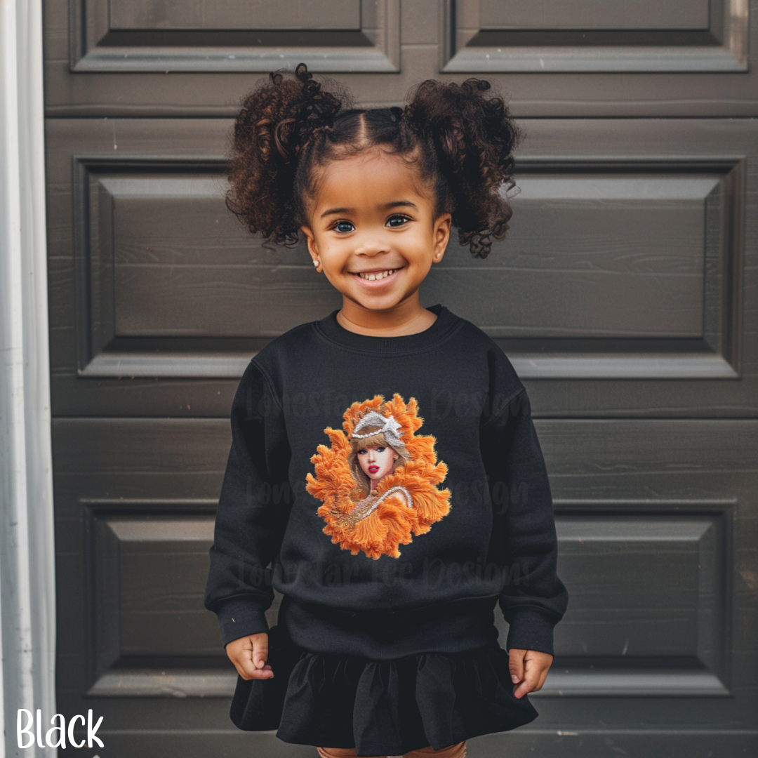 Kids Showgirl T-shirt, FAUX Needle Point Sweatshirt for Toddlers