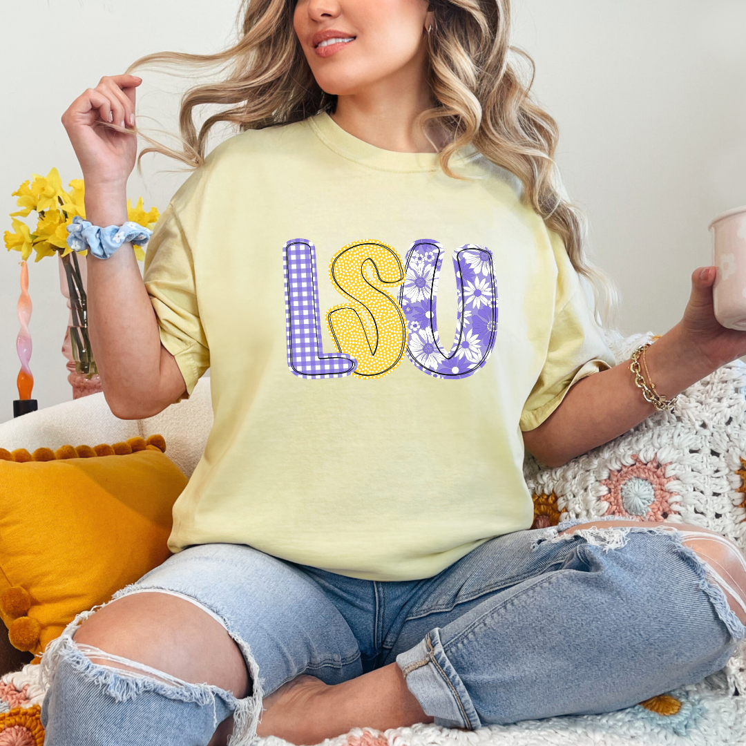 yellow LSU shirt 