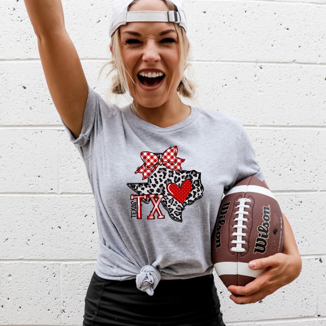 Tech Texas Distressed T-shirt Design Texas Comfort Colors® Shirt Texas Tech Retro Style Bow Tee Game Day Raider Tshirt Fan Gift Football Tee