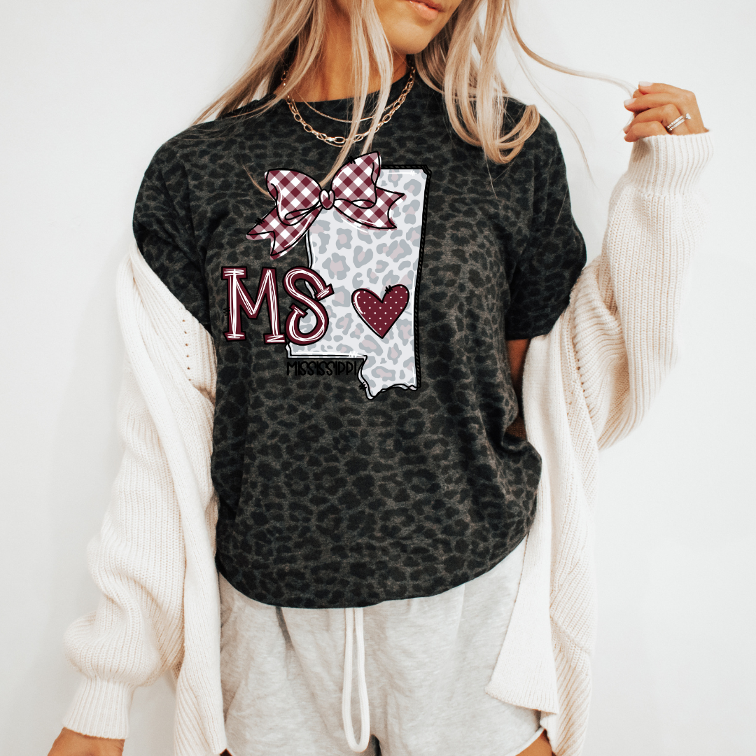 Mississippi Map Shirt,  Bulldog Shirt, Map Shirt, Mississippi Apparel, Mississippi Gift, College Gameday Tee, Mississippi Football Mom