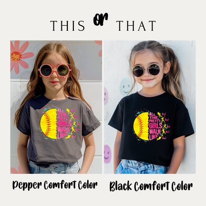 Softball Kids Shirt : All The Pretty Girls - Game Day Tee