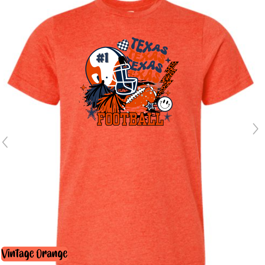 Kids UTSA Orange and Blue Collage T-shirt, Roadrunner Fan Gift, Gameday Tee for Kids, Orange and Blue T-shirt Toddler Tee Football Tee Team Spirit