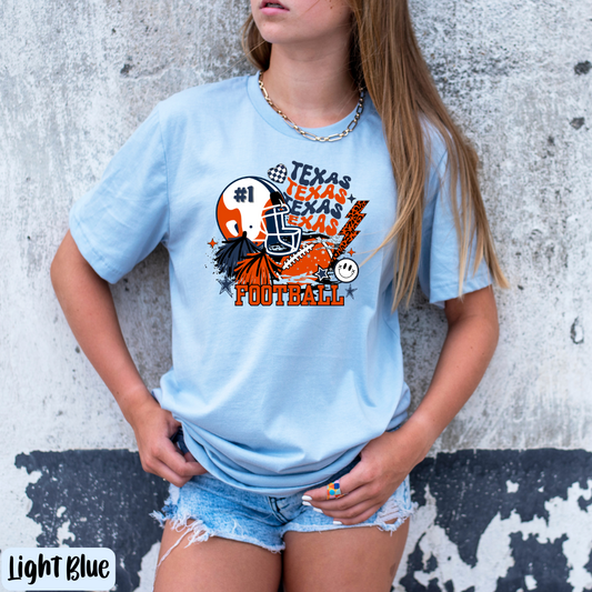 Kids UTSA Orange and Blue Collage T-shirt, Roadrunner Fan Gift, Gameday Tee for Kids, Orange and Blue T-shirt Toddler Tee Football Tee Team Spirit