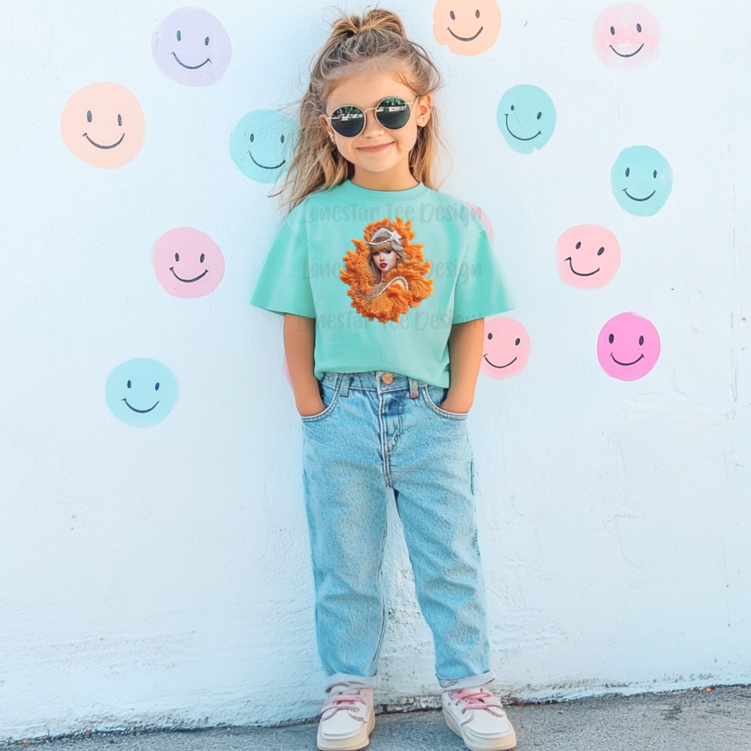 Kids Showgirl T-shirt, FAUX Needle Point Sweatshirt for Toddlers
