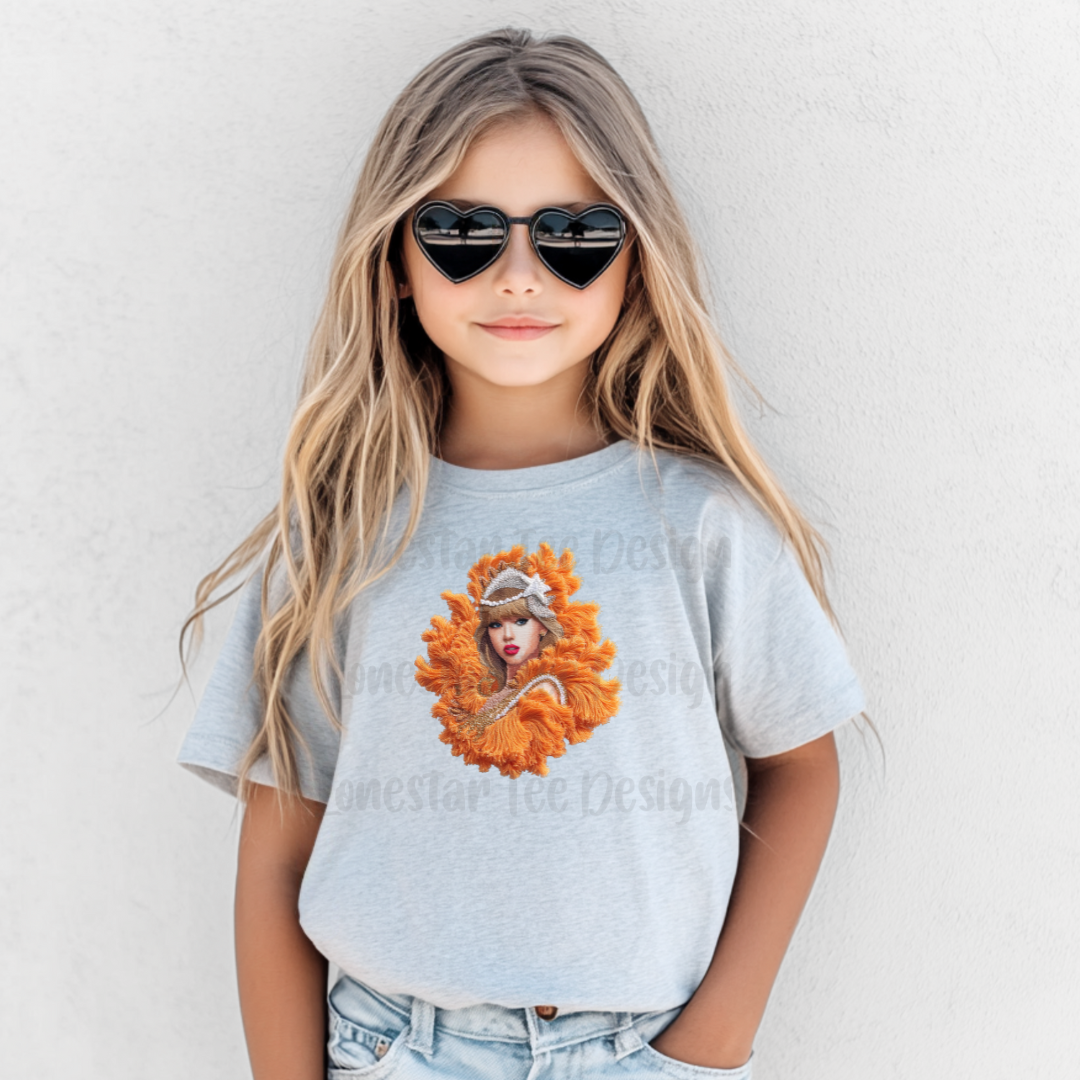 Kids Showgirl T-shirt, FAUX Needle Point Sweatshirt for Toddlers
