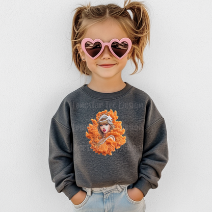 Kids Showgirl T-shirt, FAUX Needle Point Sweatshirt for Toddlers