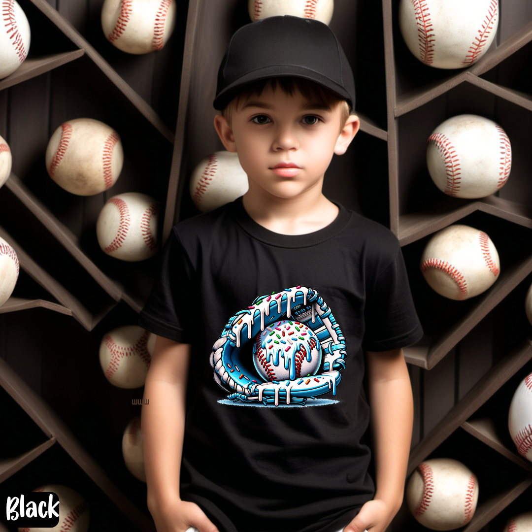Baseball Glove Shirt Baseball Drip Tee Baseball Drip Kids Tee Youth DriFit Tee Ice Cream Drip Shirt Travel Ball Swag Youth Baseball Gear
