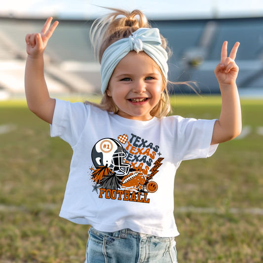 Kids Longhorn Collage Tshirt UT Fan Gift Gameday Tee for Family Orange and White Tshirt  Football Tee Team Spirit Gift for Longhorn