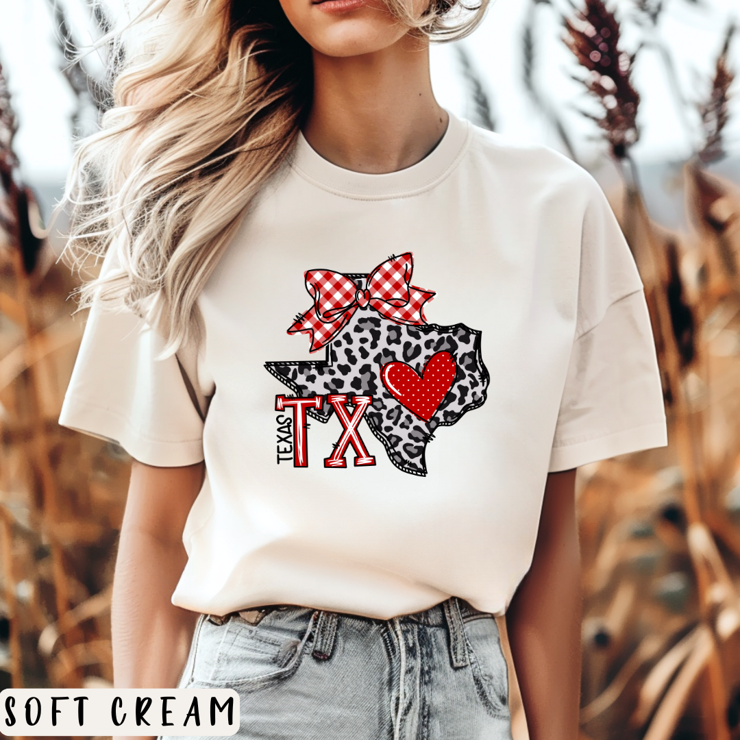 Tech Texas Distressed T-shirt Design Texas Comfort Colors® Shirt Texas Tech Retro Style Bow Tee Game Day Raider Tshirt Fan Gift Football Tee