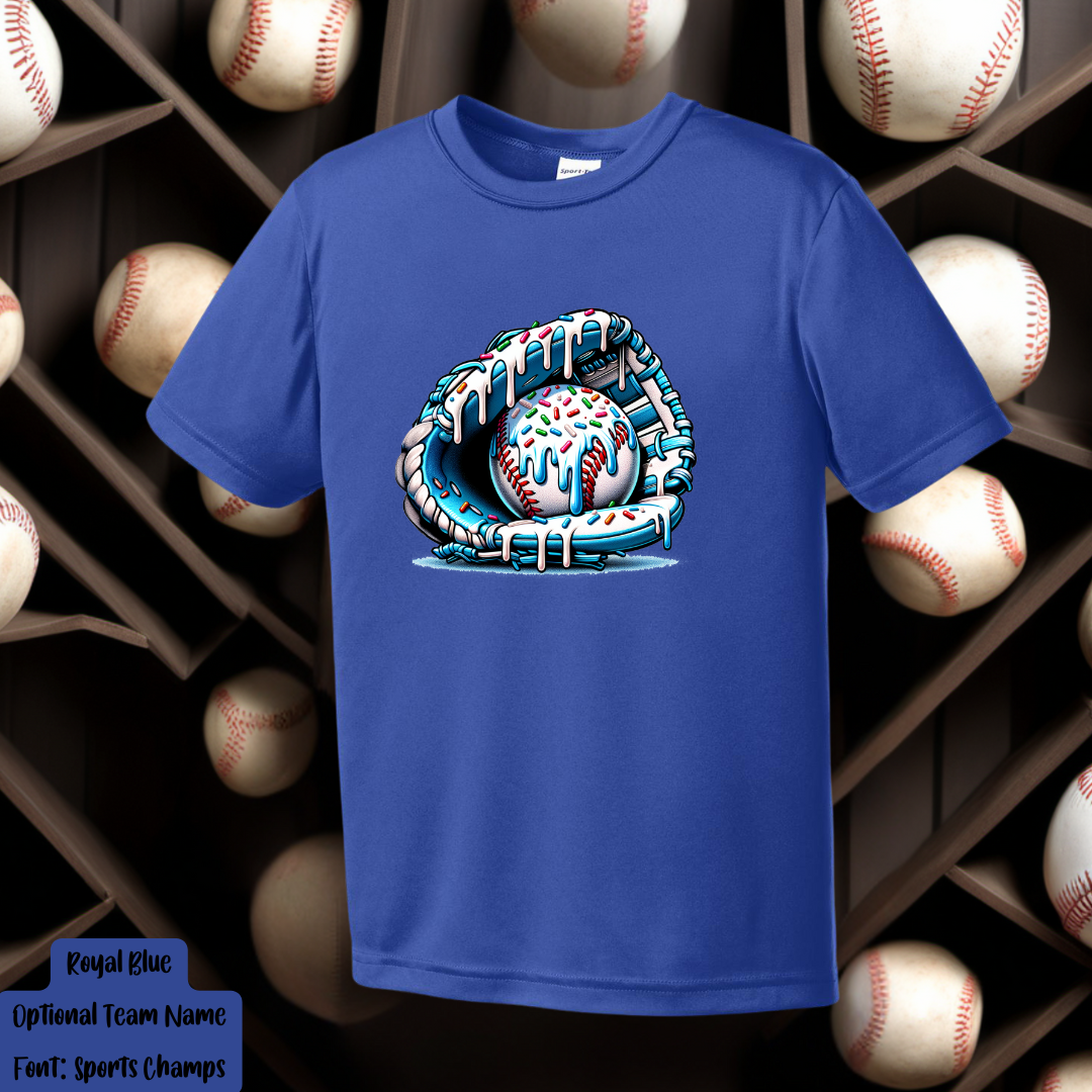 Baseball Glove Shirt Baseball Drip Tee Baseball Drip Kids Tee Youth DriFit Tee Ice Cream Drip Shirt Travel Ball Swag Youth Baseball Gear