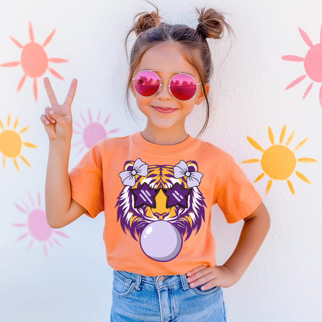 Kids LSU Tiger blowing bubbles tee