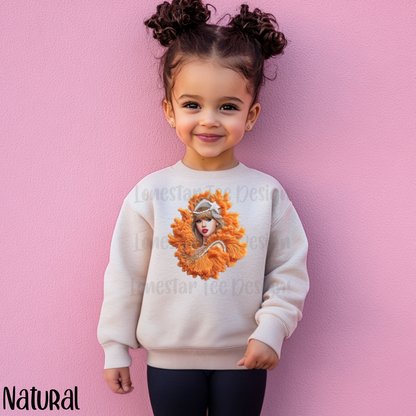 Kids Showgirl T-shirt, FAUX Needle Point Sweatshirt for Toddlers
