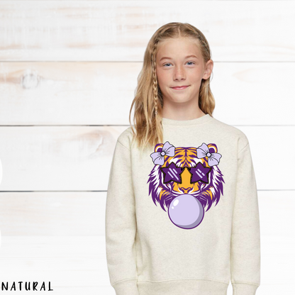 Natural kids' shirt with Louisiana Tiger design