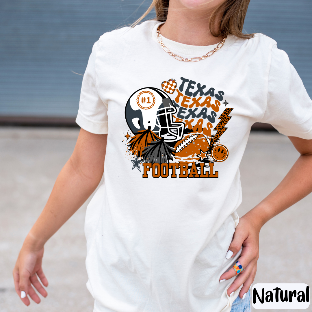 Kids Longhorn Collage Tshirt UT Fan Gift Gameday Tee for Family Orange and White Tshirt  Football Tee Team Spirit Gift for Longhorn