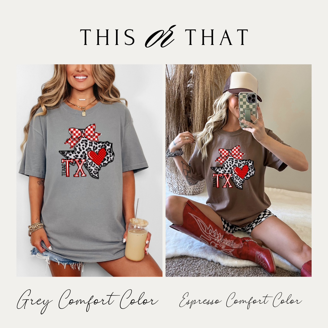 Tech Texas Distressed T-shirt Design Texas Comfort Colors® Shirt Texas Tech Retro Style Bow Tee Game Day Raider Tshirt Fan Gift Football Tee