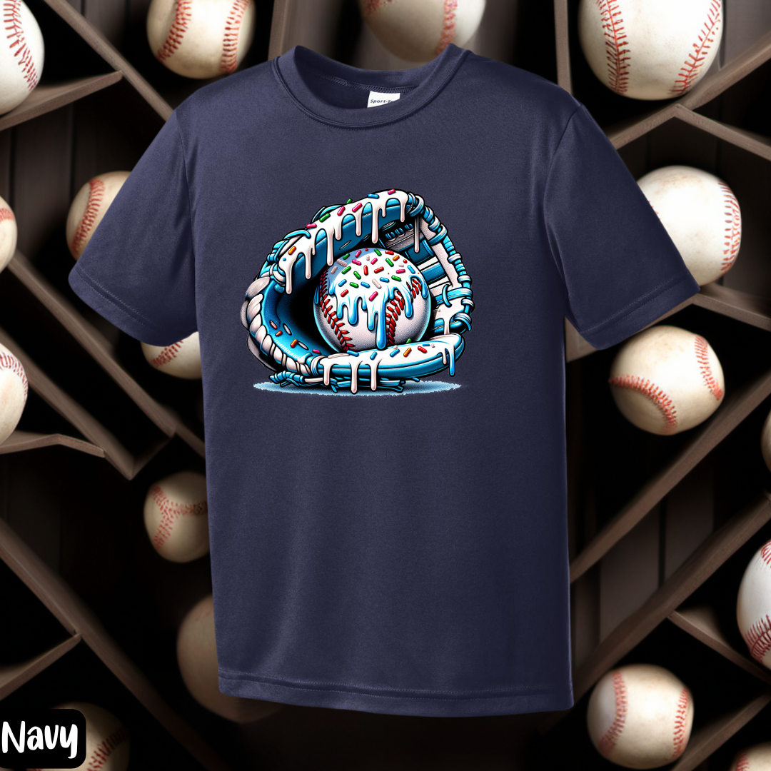 Baseball Glove Shirt Baseball Drip Tee Baseball Drip Kids Tee Youth DriFit Tee Ice Cream Drip Shirt Travel Ball Swag Youth Baseball Gear