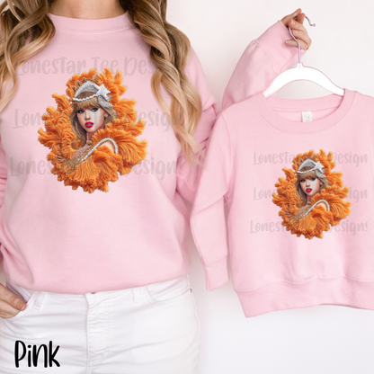 Kids Showgirl T-shirt, FAUX Needle Point Sweatshirt for Toddlers