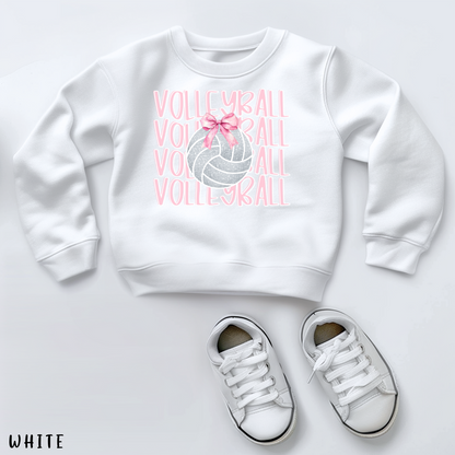 Kids Volleyball Bow Shirt Cute Girls Volleyball Tee Volleyball Sibling Tee Volleyball Player Shirt Team Spirit GameDay Shirt Pink Bow Tee