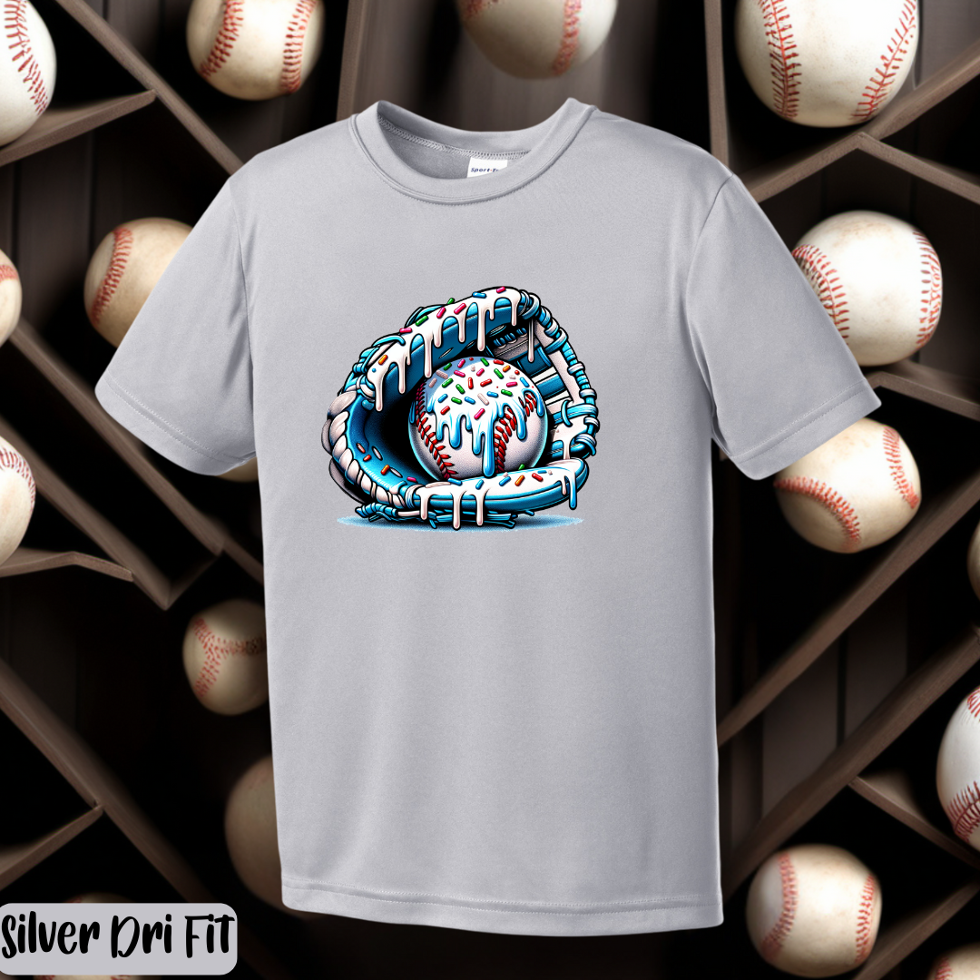Baseball Glove Shirt Baseball Drip Tee Baseball Drip Kids Tee Youth DriFit Tee Ice Cream Drip Shirt Travel Ball Swag Youth Baseball Gear
