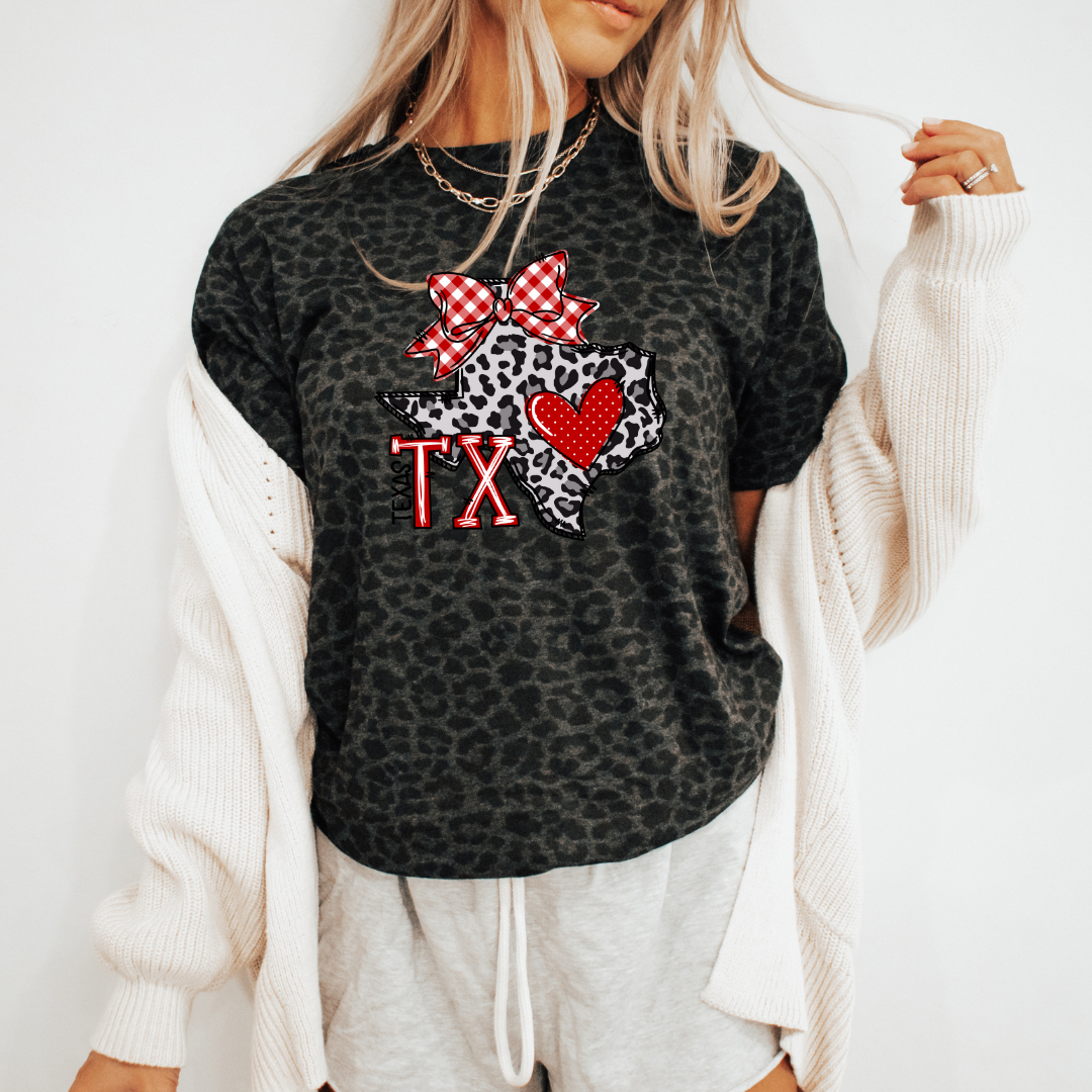 Tech Texas Distressed T-shirt Design Texas Comfort Colors® Shirt Texas Tech Retro Style Bow Tee Game Day Raider Tshirt Fan Gift Football Tee