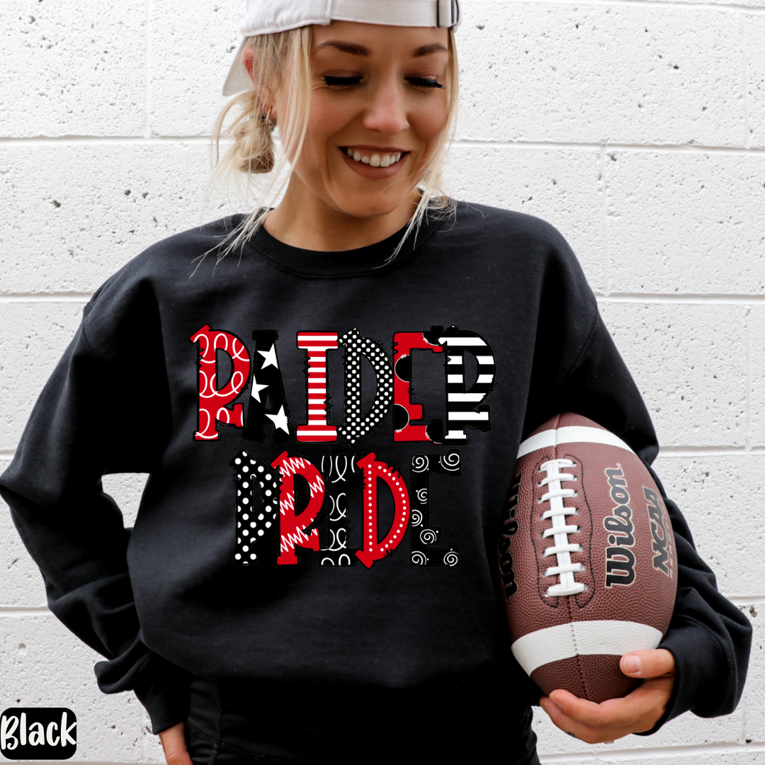 Raider Pride T-Shirt, Red and Black Game Day Tee, TECH Fan Gift Gameday Tee Tech Lover Shirt Raider Pride Doodle Design Texas Tech Mom Shirt