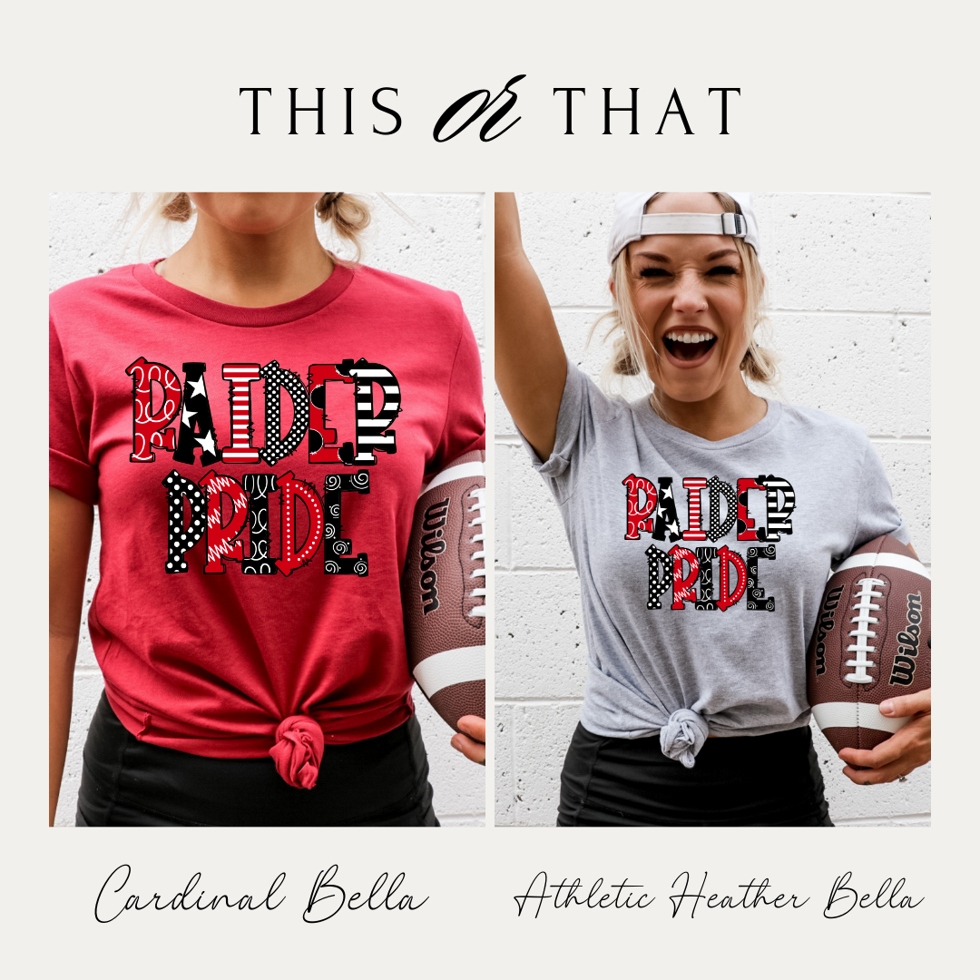 Raider Pride T-Shirt, Red and Black Game Day Tee, TECH Fan Gift Gameday Tee Tech Lover Shirt Raider Pride Doodle Design Texas Tech Mom Shirt