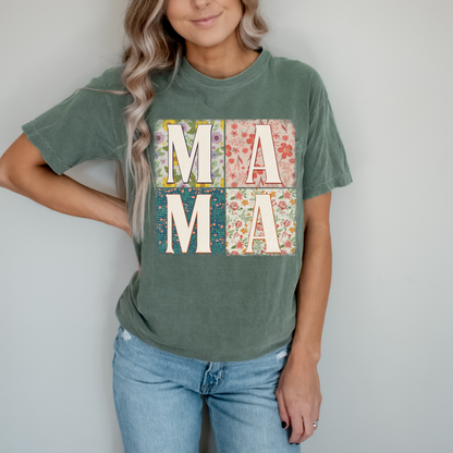 Floral Squares MAMA T-Shirt