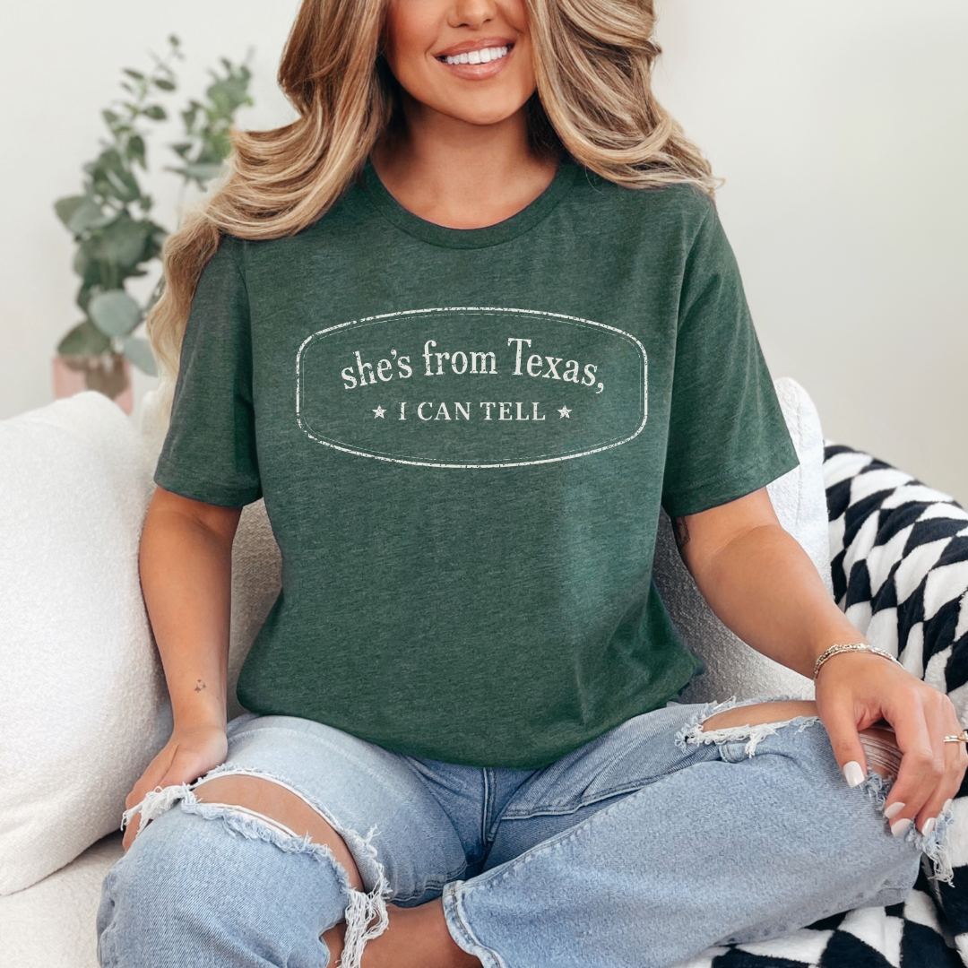 She’s From Texas Shirt, Retro Texas Tee, Southern Cowgirl Country Style T-Shirt, Texas Pride Unisex Top