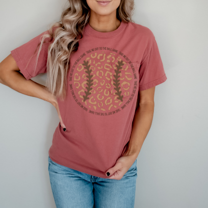 Take Me Out to the Ballpark Leopard Baseball Shirt