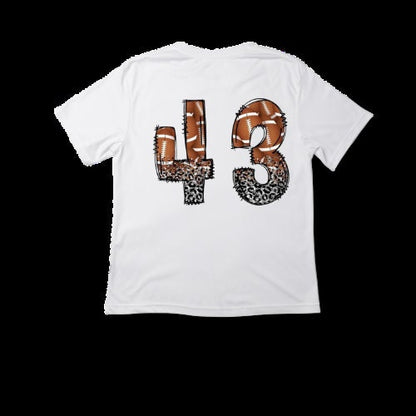 Fall T-shirt Football tshirt Leopard Tshirt Football shirt Leopard and Football Shirts