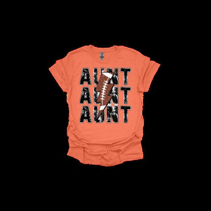 Aunt Leopard Football T-shirt