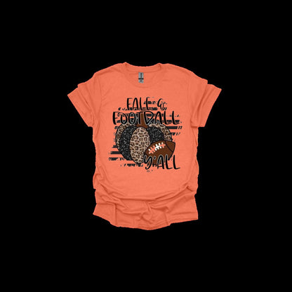 Fall T-shirt Football tshirt Pumpkin tshirt Leopard Tshirt Football shirt Leopard and Football Shirts