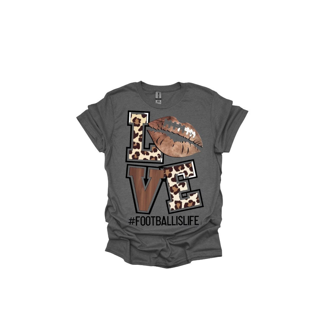 Fall T-shirt Football t shirt  Leopard T-shirt Football shirt Leopard and Football Shirts