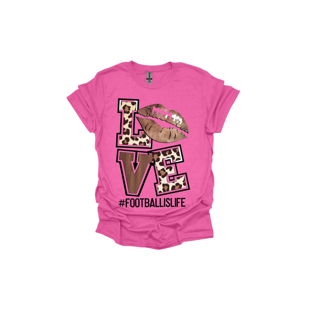 Fall T-shirt Football t shirt  Leopard T-shirt Football shirt Leopard and Football Shirts