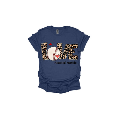 Wild and Sporty: Love Baseball Leopard Print T-Shirt for Fans