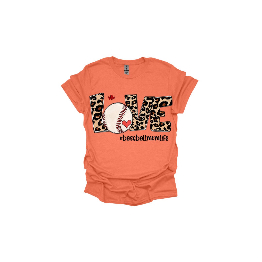 Wild and Sporty: Love Baseball Leopard Print T-Shirt for Fans