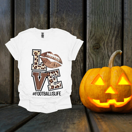 Fall T-shirt Football t shirt  Leopard T-shirt Football shirt Leopard and Football Shirts