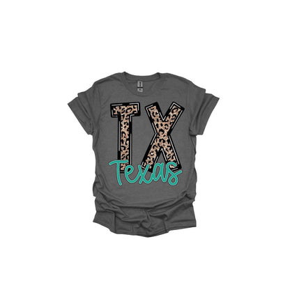 Leopard Love: Stand Out with a Texas T-Shirt in Leopard Print, TX leopard shirt, Texas Shirt, Southern Shirt, Texas Home Shirt, Texas Tee