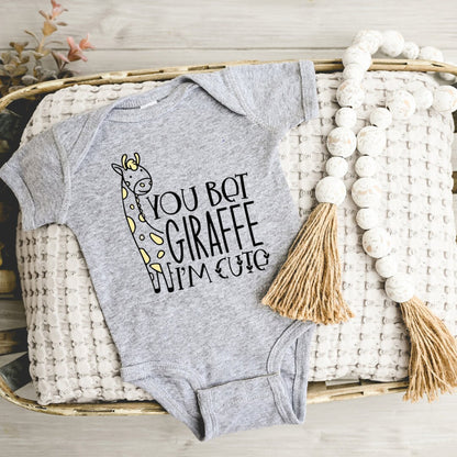 You Bet Giraffe I'm Cute Baby Onesie® Giraffe Baby Onesie® Baby Boy, Giraffe Baby Clothes, Cute Giraffe Bodysuit, Cute Baby Onesie®