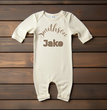 Personalized  Name Soft Baby Long Sleeve Romper Gender Neutral Baby  Shower Newborn Gift First Outfit