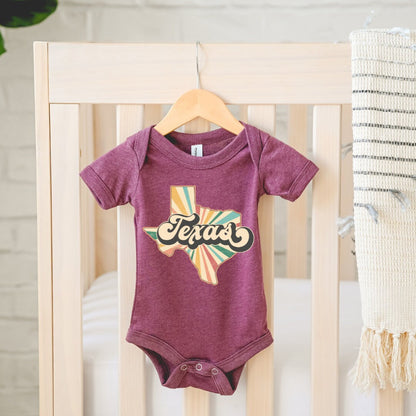 Texas State Onesie, Retro Western Bodysuit, Texan Natural Onesie,  Fall Baby Clothes, Newborn Romper, Toddler Texas Tee, Youth Texas Tee